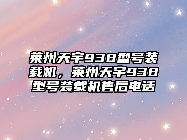 萊州天宇938型號(hào)裝載機(jī)，萊州天宇938型號(hào)裝載機(jī)售后電話(huà)