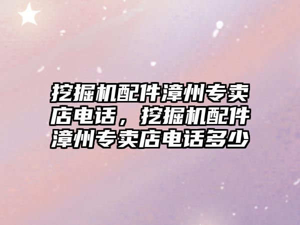 挖掘機配件漳州專賣店電話，挖掘機配件漳州專賣店電話多少