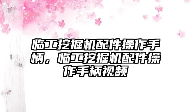 臨工挖掘機配件操作手柄，臨工挖掘機配件操作手柄視頻