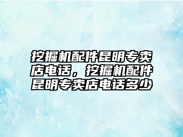 挖掘機配件昆明專賣店電話，挖掘機配件昆明專賣店電話多少