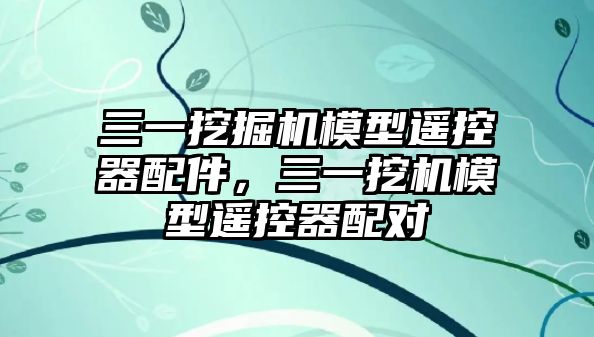 三一挖掘機模型遙控器配件，三一挖機模型遙控器配對