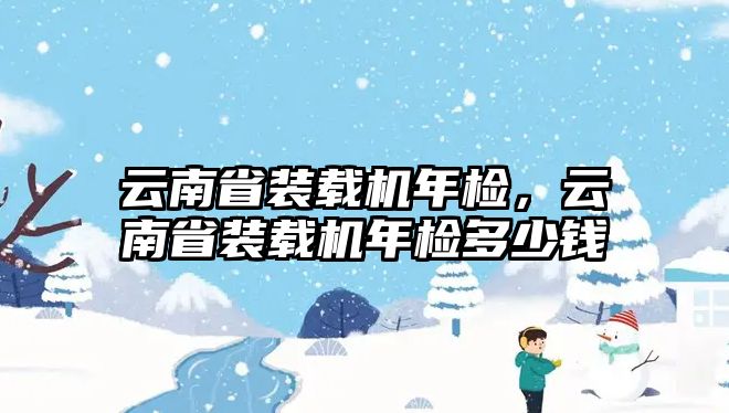 云南省裝載機(jī)年檢，云南省裝載機(jī)年檢多少錢