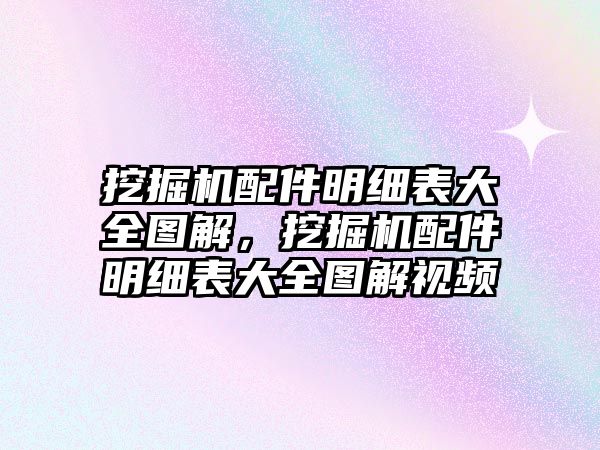 挖掘機配件明細表大全圖解，挖掘機配件明細表大全圖解視頻