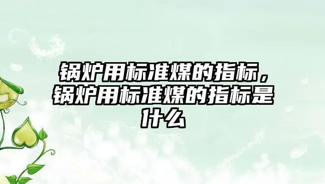 鍋爐用標準煤的指標，鍋爐用標準煤的指標是什么