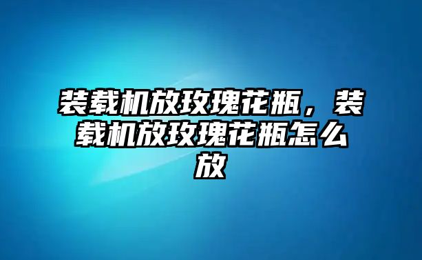 裝載機(jī)放玫瑰花瓶，裝載機(jī)放玫瑰花瓶怎么放