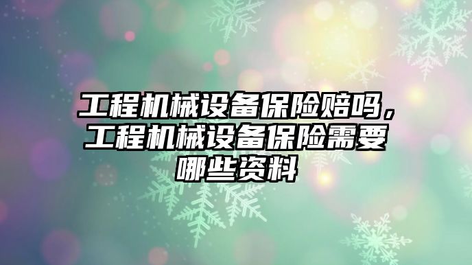 工程機(jī)械設(shè)備保險賠嗎，工程機(jī)械設(shè)備保險需要哪些資料