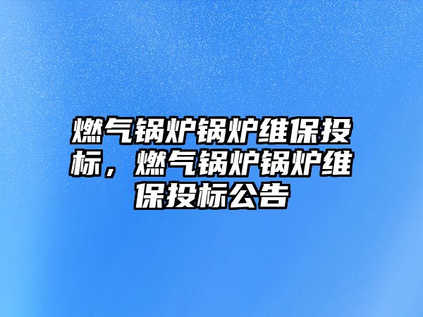 燃?xì)忮仩t鍋爐維保投標(biāo)，燃?xì)忮仩t鍋爐維保投標(biāo)公告