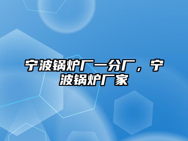 寧波鍋爐廠一分廠，寧波鍋爐廠家