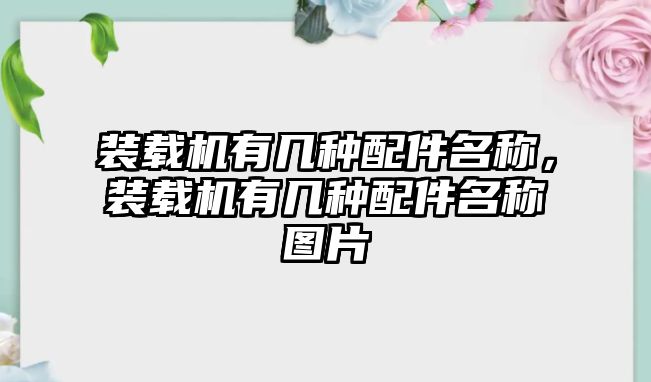 裝載機(jī)有幾種配件名稱(chēng)，裝載機(jī)有幾種配件名稱(chēng)圖片