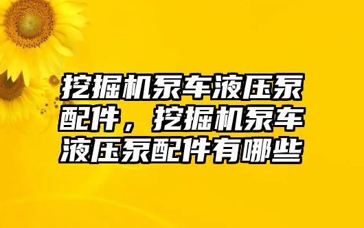 挖掘機(jī)泵車液壓泵配件，挖掘機(jī)泵車液壓泵配件有哪些