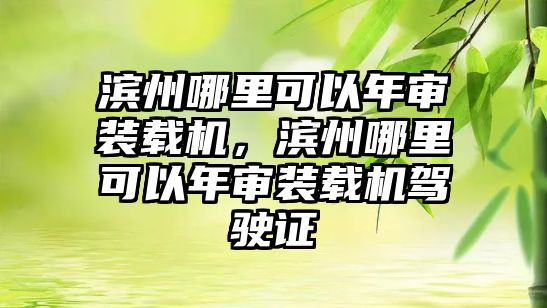 濱州哪里可以年審裝載機，濱州哪里可以年審裝載機駕駛證