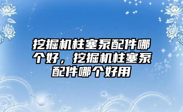 挖掘機(jī)柱塞泵配件哪個(gè)好，挖掘機(jī)柱塞泵配件哪個(gè)好用