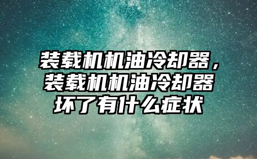 裝載機(jī)機(jī)油冷卻器，裝載機(jī)機(jī)油冷卻器壞了有什么癥狀