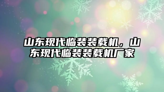 山東現(xiàn)代臨裝裝載機(jī)，山東現(xiàn)代臨裝裝載機(jī)廠家