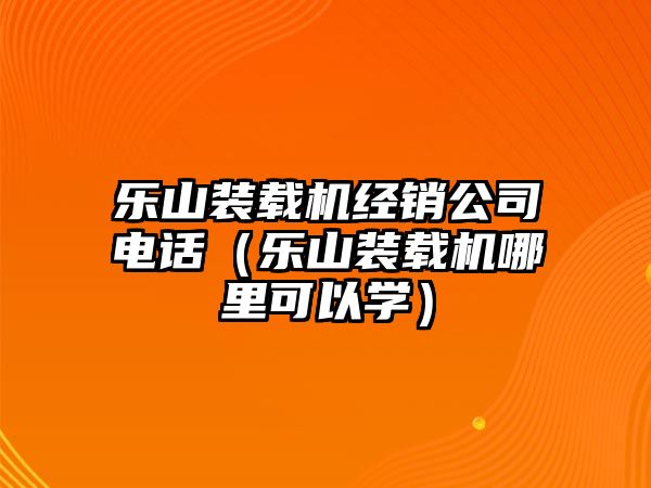 樂山裝載機經(jīng)銷公司電話（樂山裝載機哪里可以學(xué)）