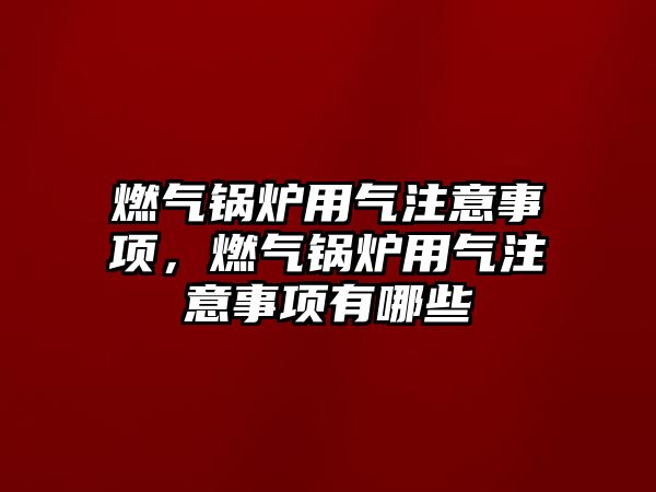 燃氣鍋爐用氣注意事項，燃氣鍋爐用氣注意事項有哪些