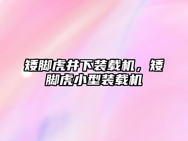 矮腳虎井下裝載機，矮腳虎小型裝載機