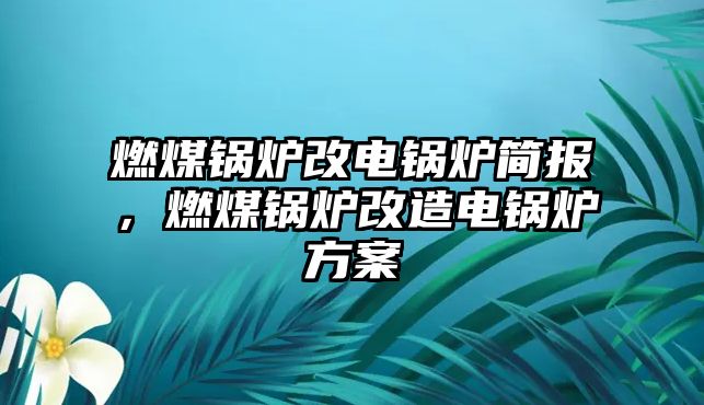 燃煤鍋爐改電鍋爐簡報，燃煤鍋爐改造電鍋爐方案