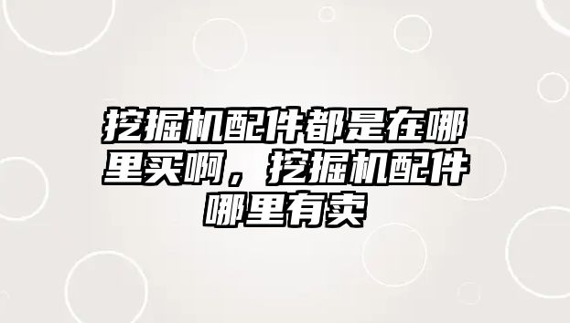 挖掘機配件都是在哪里買啊，挖掘機配件哪里有賣