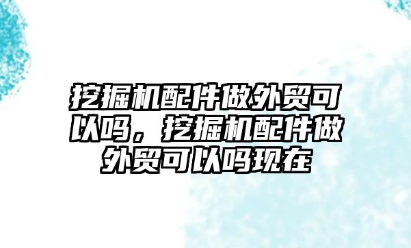 挖掘機配件做外貿(mào)可以嗎，挖掘機配件做外貿(mào)可以嗎現(xiàn)在