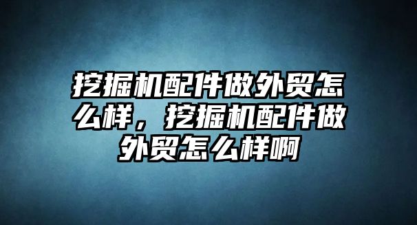 挖掘機配件做外貿(mào)怎么樣，挖掘機配件做外貿(mào)怎么樣啊