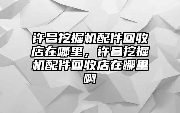 許昌挖掘機(jī)配件回收店在哪里，許昌挖掘機(jī)配件回收店在哪里啊