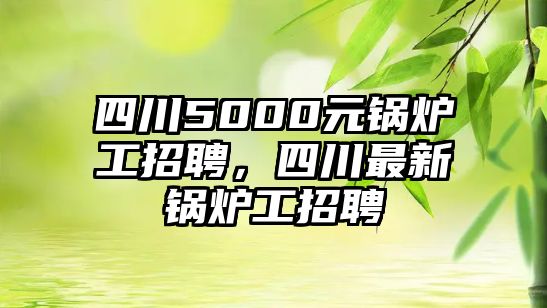 四川5000元鍋爐工招聘，四川最新鍋爐工招聘