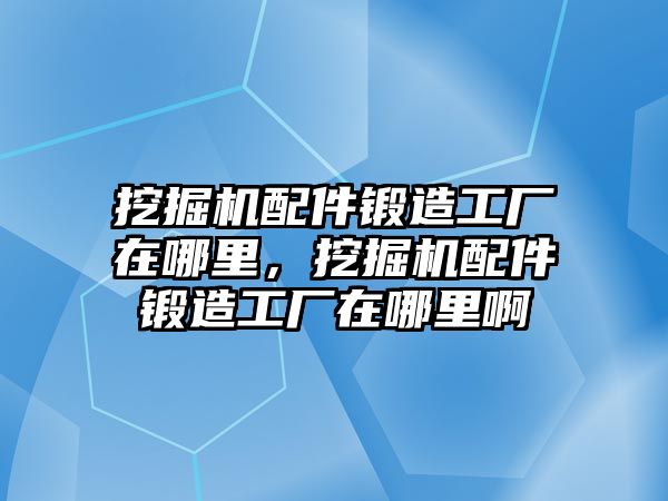 挖掘機(jī)配件鍛造工廠在哪里，挖掘機(jī)配件鍛造工廠在哪里啊