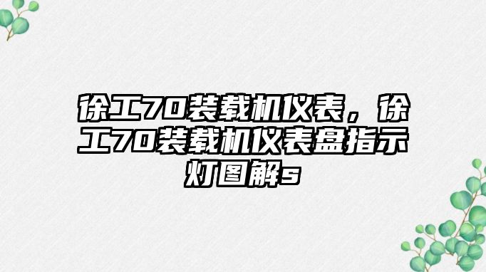 徐工70裝載機儀表，徐工70裝載機儀表盤指示燈圖解s