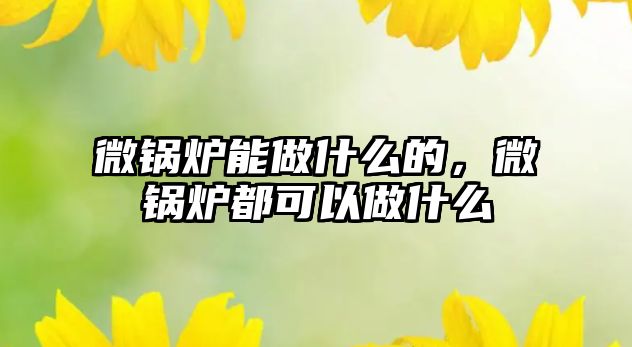 微鍋爐能做什么的，微鍋爐都可以做什么