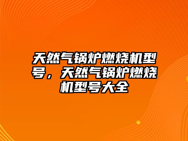 天然氣鍋爐燃燒機型號，天然氣鍋爐燃燒機型號大全