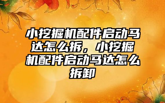 小挖掘機配件啟動馬達怎么拆，小挖掘機配件啟動馬達怎么拆卸