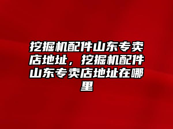 挖掘機配件山東專賣店地址，挖掘機配件山東專賣店地址在哪里