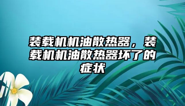 裝載機機油散熱器，裝載機機油散熱器壞了的癥狀