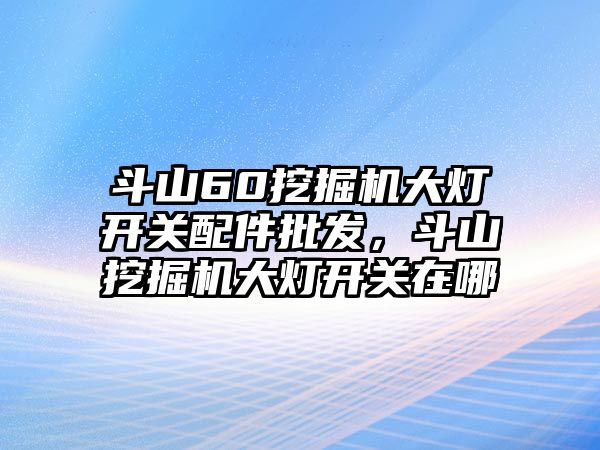 斗山60挖掘機(jī)大燈開(kāi)關(guān)配件批發(fā)，斗山挖掘機(jī)大燈開(kāi)關(guān)在哪