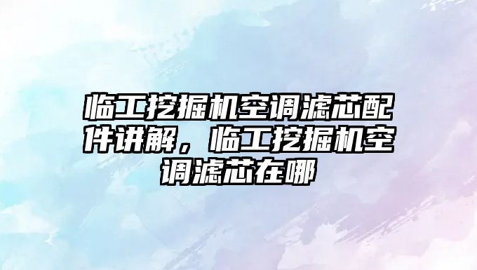 臨工挖掘機空調濾芯配件講解，臨工挖掘機空調濾芯在哪