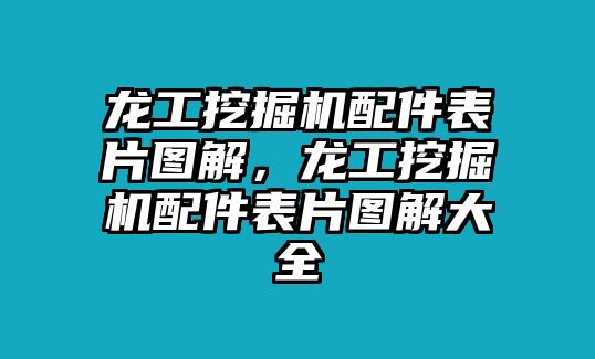 龍工挖掘機(jī)配件表片圖解，龍工挖掘機(jī)配件表片圖解大全