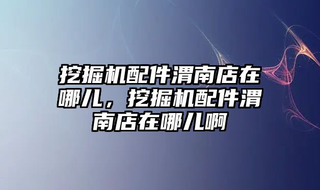 挖掘機配件渭南店在哪兒，挖掘機配件渭南店在哪兒啊