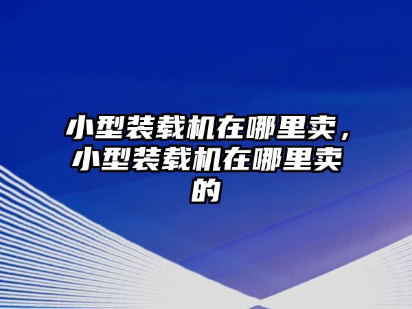 小型裝載機在哪里賣，小型裝載機在哪里賣的