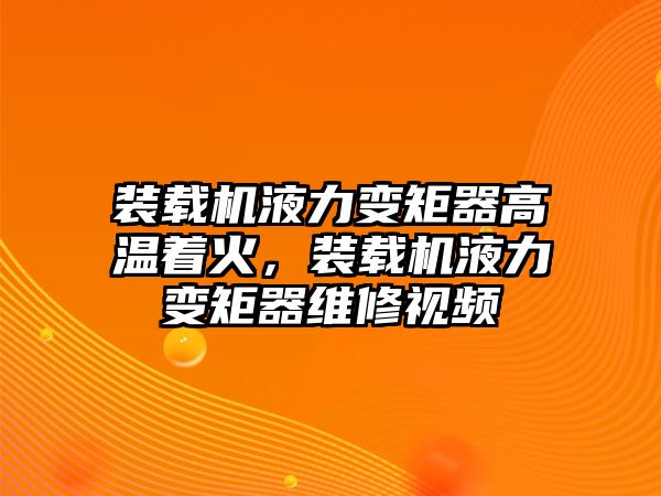 裝載機(jī)液力變矩器高溫著火，裝載機(jī)液力變矩器維修視頻