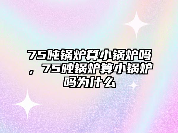 75噸鍋爐算小鍋爐嗎，75噸鍋爐算小鍋爐嗎為什么