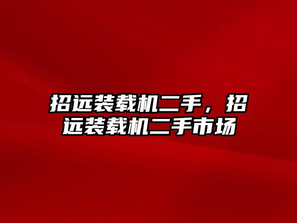 招遠裝載機二手，招遠裝載機二手市場