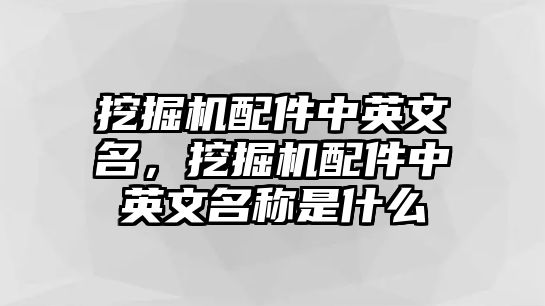 挖掘機配件中英文名，挖掘機配件中英文名稱是什么