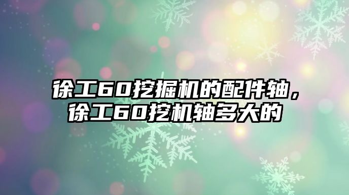 徐工60挖掘機的配件軸，徐工60挖機軸多大的