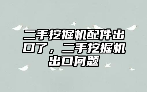 二手挖掘機(jī)配件出口了，二手挖掘機(jī)出口問題