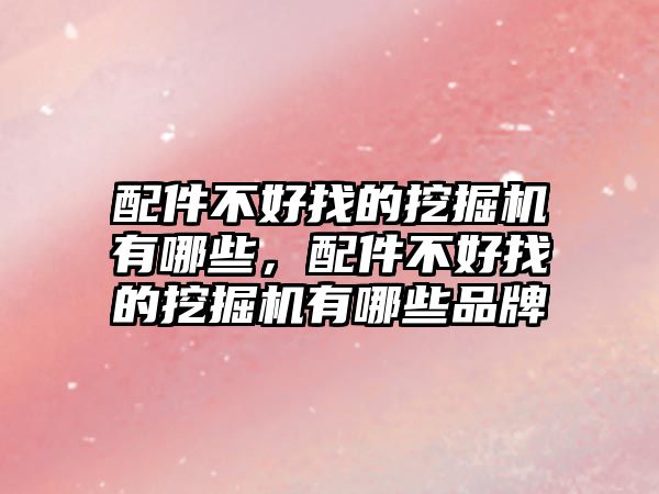 配件不好找的挖掘機有哪些，配件不好找的挖掘機有哪些品牌