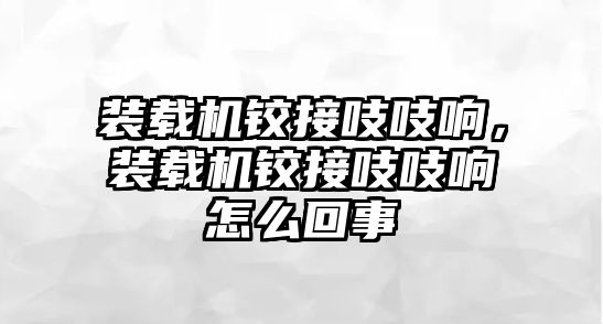 裝載機鉸接吱吱響，裝載機鉸接吱吱響怎么回事