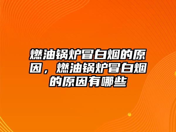 燃油鍋爐冒白煙的原因，燃油鍋爐冒白煙的原因有哪些