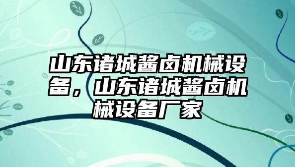 山東諸城醬鹵機械設(shè)備，山東諸城醬鹵機械設(shè)備廠家