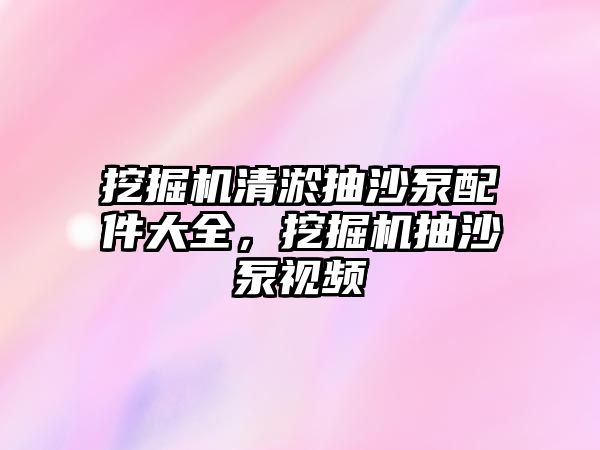 挖掘機清淤抽沙泵配件大全，挖掘機抽沙泵視頻